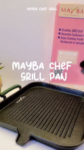 MAYBA CHEF GRILL BBQ Grilled Pan Aluminium marble anti karat - Alat Pemanggang anti lengket yang tebal