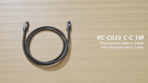 Remax RC-C039 C-C Ladon Series USB4.0 240W Fast Charging Type C Data Cable - 1M