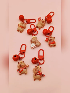 5PCS Cute Capybara Key Chain Student Backpack Pendant Cartoon Girl Pendant Best Friend Gift