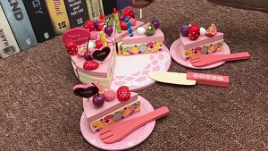 Wooden Birthday Cake Toy Set/Wooden Cake Cutting/Birthday Party DIY Cake for Children/Educational Toy /Pretend Play Toy