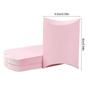 10pcs Pillow Shape Candy Boxes Solid Color Dot Decorative Gift Wrapper Kraft Paper Wedding Birthday Baby Shower Decor Cookie Box