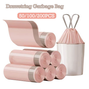 50/100/200PCS Drawstring Garbage Bag Large Capacity Handheld Trash Bags for Kitchen Bathroom Household Disposable Waste Bags
