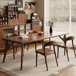 Modern Minimalist White Ash Wood Dining Table And Chair Set Rectangle Eating Table Small Apartment Mid-century Cream Style Large Board Table