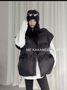 Elegant Womens down Vest Warm Outerwear Faux Fur Lined Commute Style Thickened Polyester Fiber Zipper Closure Solid Color