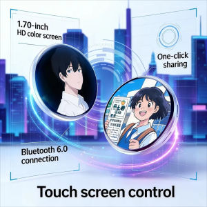 GIF Dynamic Digital Display Badge DIY Photo Video MP3 Player Anime Trendy E-Badge for Game Cycling Kids Boy Gift