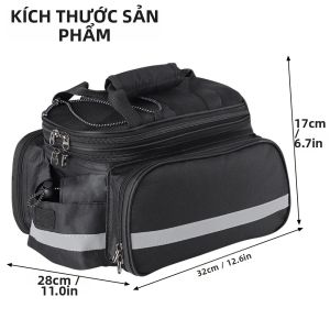 Túi Đựng Đồ Xe Đạp Cỡ Lớn 1 Cái Gắn Phía Sau Yên Xe Có Dây Đeo Vai Kèm Áo Mưa Chất Liệu Vải Oxford Túi Đựng Đồ Xe Đạp
