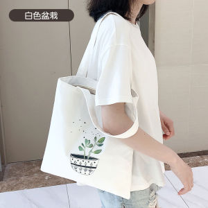 กระเป๋าผ้าใบ Canvas Shoulder Bag ความจุขนาดใหญ่ กระเป๋าถือสำหรับผู้หญิง กระเป๋าใส่หนังสือ กระเป๋าสะพายไหล่แบบลำลอง กระเป๋าสะพายไหล่แบบอเนกประสงค์