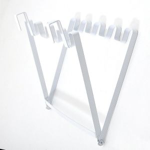 Foldable Iron Art Kitchen Cabinet Back Trash Bag Storage Rack Hanging Style Kitchen Waste Paper Basket Holder Household Cleaning Tool