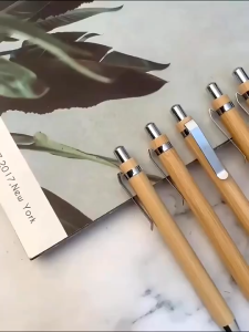 SZ Student office writing ballpoint pen Bamboo material smooth writing Suitable for engraving souvenirs Holiday souvenir gifts School supplies Bamboo ballpoint pen