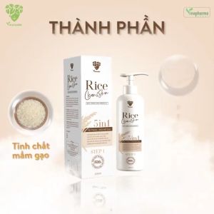 Tẩy trang rửa mặt gạo Rice Clean&Skin 5 in1 Vinamake làm sạch da và đào thải bụi bẩn làm dịu da và giảm kích ứng(200ml)