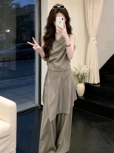 ZHENMANZI | 2026 Summer Sleeveless Top Wide Leg Pants Suit