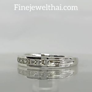 Finejewelthai แหวนพลอยแท้-พลอยประจำเดือนเกิด-แหวนเพชรCZ-แหวนเงินแท้-R1028cz-rd/sq/mix-g