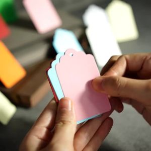 50pcs Blank Gift Tags Colorful Hang Tags Price Tags Wedding Christmas Party Favor Wrapping Label Card DIY Craft Decor Supplies