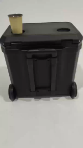 MOUNTAINHIKER 38L Camping Cooler Boxwith Wheel Roller Ice Box Food&Drink Portable Outdoor Picnic Keep Fresh Refrigerator