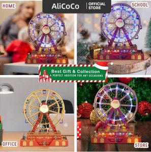 FUSSIN XM6-180350 Skyant Christmas Rotating Santa Ferris Wheel with LED Lights and Music