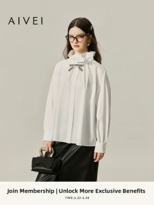 AIVEI | Loose Bow Collar Shirt