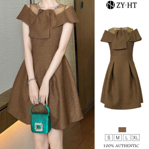 ZYHT EraVogue Womens Dresses Brown Dresses A-Shape Dresses Work Dresses Hiso Dresses Vintage Dresses Work Dresses Party Dresses Evening Dresses 30910