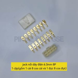 combo 5 Jack kết nối dây điện 8P loại 6.3mm dành cho ô tô xe máy cao cấp(gồm đầu ghim)