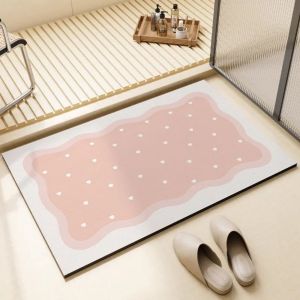 VIKAMA Speckled Waves Bedroom Rug Entryway Bathroom Mat Absorbs Water Quickly Dries Fast Slip Resistant Easy To Clean Home Decor