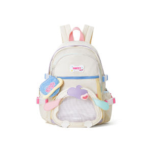 Yinmei High Aesthetic Dual Shoulder Bag 2025 New Style Large Capacity Travel Backpack for Junior High School Girls Student Bag