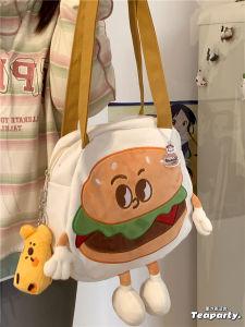INS กระเป๋าสะพายไหล่ลายการ์ตูนน่ารักสไตล์เกาหลีกระเป๋าผ้าใบผู้หญิงกระเป๋าสะพายข้างนักเรียนสาวแบ๊วชิคๆสไตล์ญี่ปุ่นน่ารัก