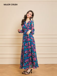 Elegant Retro French Style Dress Waist Cinching Slim