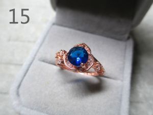 Artificial Zirconia Cubes Simulating Sapphires Exquisite Luxury Lightweight Open Ring Stylish Female Accessory