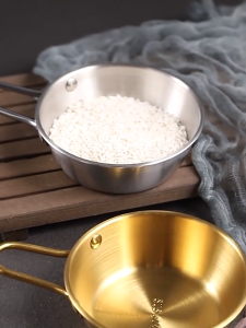 Stainless Steel Bowl Seasoning Dish Hot Pot Food Sauce Cup Korean Rice Wine Bowl with Handle Kitchen Golden Pot