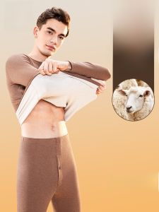 MiiOW | ชุดชั้นในผ้าขนสัตว์หนาสำหรับผู้ชาย Catman อบอุ่น เสื้อคลุมกันหนาวแบบสวมหัวแขนยาว สีพื้น ทรงหลวม ชุดชั้นในฤดูใบไม้ร่วง/ฤดูหนาว