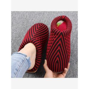 Hand Knitted Cotton Slippers Thickened Warm Anti-slip Home Shoes for Men And Women Wedding Gifts Comfortable Knit Bottom