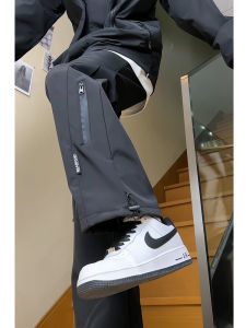 Waterproof Windproof Fleece Lined Thickened Casual Long Trousers for Men Autumn Winter Workwear Straight Leg Pants Youthful Energy Style