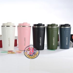 Termos Kopi &Teh POLOS & LOGO TULISAN COFFEEI Termos Cup Stainless Steel I Termos Tahan Panas & Dingin I SUS 304 I 380ML/510ML I SD-1059