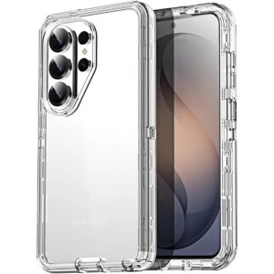 Transparent OTT PC+TPU Phone Case For Samsung S26 Ultra S25 S24 S23 S22 S21 Plus 3-Layer Military Shockproof Protector Cover