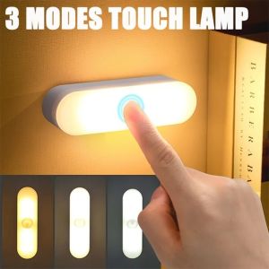 10cm LED Multifunctional Desk Lamp Bedroom Wall Magnet USB Charging Button Bedside Lamp Dimmable Emergency