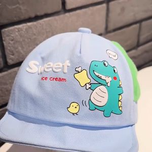 หมวกเด็ก 4เดือน - 2ปี รอบหัว: 46-48 cm - หมวกแก๊ปเด็ก (Cap) พิมพ์ลายการ์ตูนไดโนเสาร์ - หมวกเด็กผู้ชาย หมวกเด็กผู้หญิง หมวกแฟชั่นเด็ก