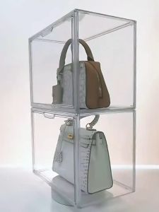 Storix Transparent Magnetic Door Display Organizer Box Handbag Storage Box Books Stackable Waterproof and Anti-Dust