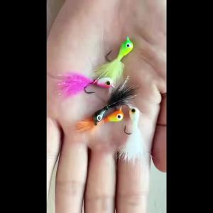 5PCS Glow Ice Fishing Jigs Lures for Walleye Perch Jig Heads UV Ice Fishing Tackle for Crappie Bass Panfish Pike Fishing Gear
