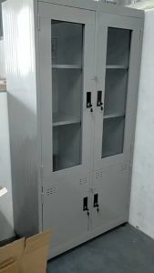 Tủ hồ sơ 2 cánh kiếng sắt đựng đồ văn phòng tài liệu công ty trường học có khóa giá rẻ tủ sắt đẻ đồ cá nhân y hình