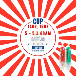 1 PAK CUP DATAR 14OZ 16OZ ECOPLAS 5 GRAM TEBAL FLAT CUP 14 16 OZ ECER