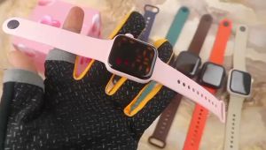 Box Exclusive Jam Tangan LED Digital Kotak VA-456PA / Jam Tangan Fashion Wanita Tali Rubber Diameter 35cm