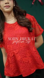 Yoenik Apparel Sojin Blouse Brukat Peplum Top Atasan Korean Look Kekinian