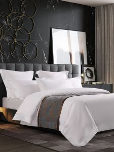 Lihao Hotel Standard Star Four-Piece Bedding Set Pure White Cotton Polyester Durable Washable All Seasons Comfortable Sheets