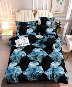 Sheetify I Mystic Blue I 3in1 Bedsheet Set w/ 2 Pillowcase 18X28 I Canadian Cotton I Full garter