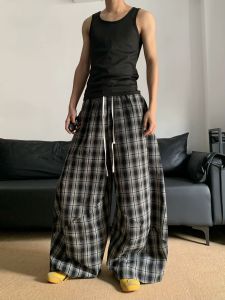 Quần Ống Rộng Kẻ Caro Phong Cách Mỹ Cổ Điển Cho Nam Và Nữ Quần Dài Ống Đứng Quần Dài Thường Ngày Quần Dài Ống Rộng