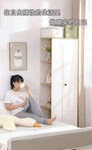 ตู้เสื้อผ้า 40x60x180cm ตู้เสื้อผ้าพร้อมชั้นวาง ชั้นวางสามารถสลัยซ้าย-ขวาได้ตามต้องการ รุ่นMXI151106