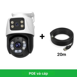 Camera IP Không Dây HD 6MP POE Hai Ống Kính Camera An Ninh Ngoài Trời PTZ CCTV Với Hỗ Trợ Tự Động Theo Dõi Hỗ Trợ Onvif Và Giám Sát Video XMeye