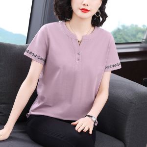 HerStore เสื้อยืดใหม่สำหรับผู้หญิงฤดูร้อนขนาดพิเศษเสื้อลำลองหลวม