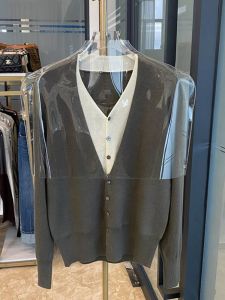 Thanh Lịch Đa Năng Dệt Kim Áo Khoác Cardigan Thon Gọn Cổ Chữ V Thời Trang Sành Điệu Tay Dài Lớp Nối Thoải Mái Cảm Giác Giả Hai Mảnh Phong Cách Hàn Quốc