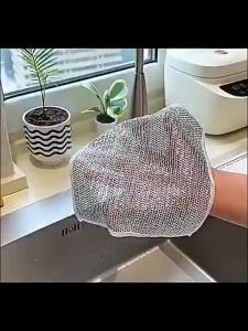 ลวดเงิน ครัว ผ้าขนหนูล้างจาน ผ้าทําความสะอาด เมจิก ครัว ลวดทําความสะอาดเศษผ้า สําหรับเครื่องมือทําความสะอาดหม้อกจาน