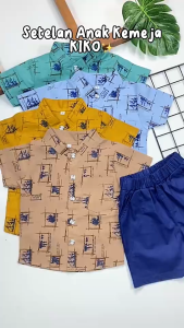 Setelan Pakaian Bayi Anak Laki-laki Kemeja Kiko Usia 1-5 Tahun